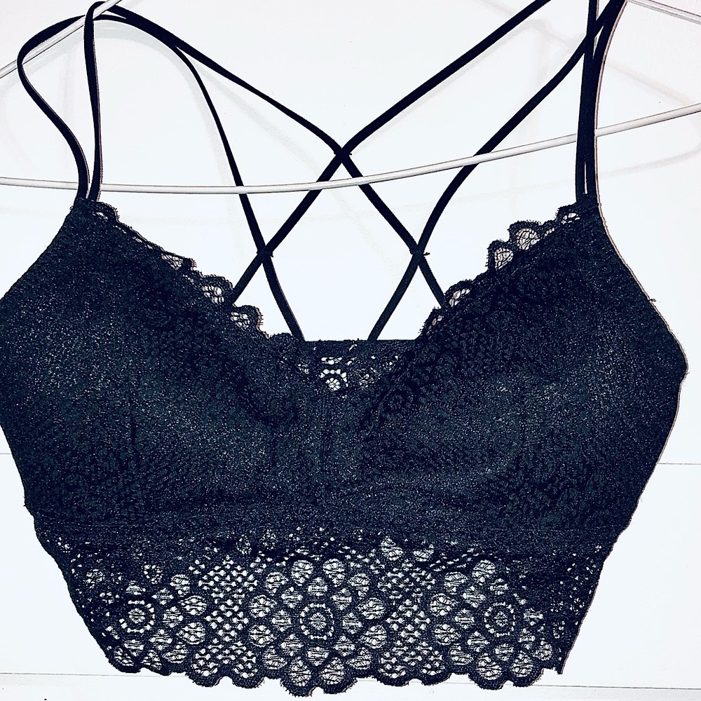 2 FOR $20 - Black Lace Bralette Light Padding